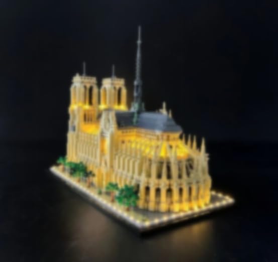 LED Lighting Kit Compatible with 21061 Notre-Dame de Paris Building Set DIY Creative Light Set Glow in Dark Feature