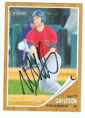 Sports Memorabilia Autograph Warehouse 291385 2012 Topps Matt Davidson Autographed No.95 Baseball Card - Visalia Rawhide Chicago White Sox Star