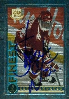 Autograph Warehouse 67521 Shean Donovan Autographed Hockey Card Team Canada 1995 Topps Finest No. 158