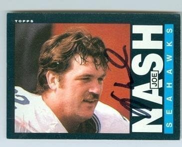 Sports Memorabilia Autograph Warehouse 212473 Joe Nash Autographed Football Card - Seattle Seahawks 1985 Topps - No. 390