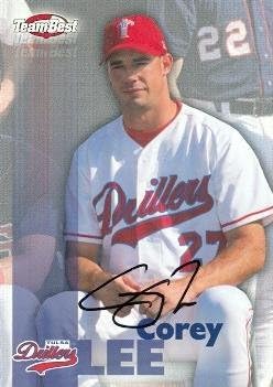Sports Memorabilia Autograph Warehouse 79523 Corey Lee Autographed Baseball Card Minor League 1999 Team Best