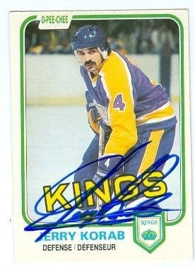 Sports Memorabilia Autograph Warehouse 224096 Jerry Korab Autographed Hockey Card - Los Angeles Kings 1981 O Pee Chee - No. 145