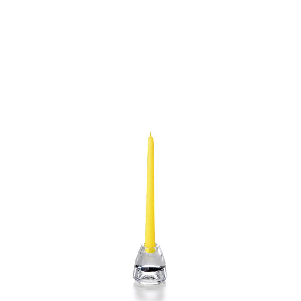 yummi Bright Yellow Taper Candles -10 inch - 12 per Pack