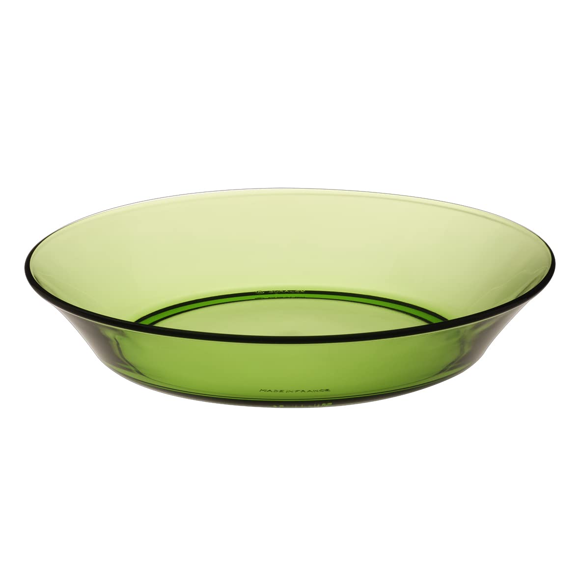 Duralex Lily Collection | Green Glass Soup Plate 19.5 cm | Set of 6 | Heavy Duty Glass | Dishwasher Safe | Made in France