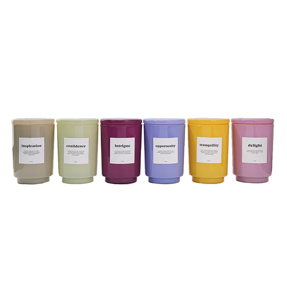AromaLight 8.5oz with Lid Glass Jar Candle in Ivory – Fresh Morning Scent, Inspiration Collection, Travel & Desk Size