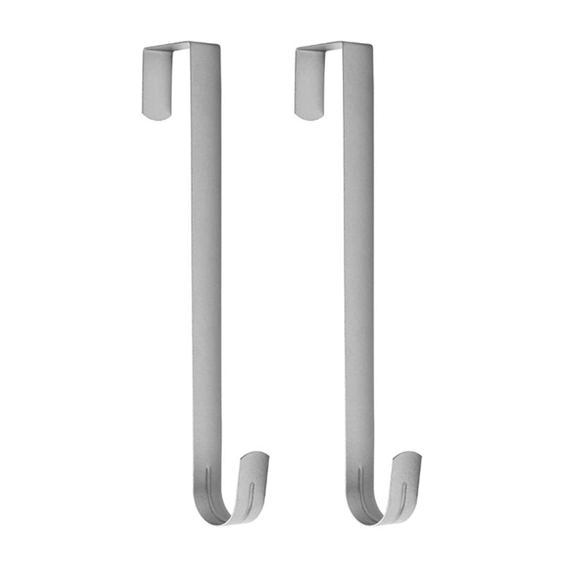 Sattiyrch 12" Wreath Hanger for Front Door,Steel Over The Door Hanger Hook,Wreath Door Hanger (Silver,2)