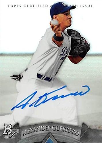 Sports Memorabilia Autograph Warehouse 291565 2014 Bowman Platinum Alex Guerrero Autographed Baseball Card - Los Angeles Dodgers