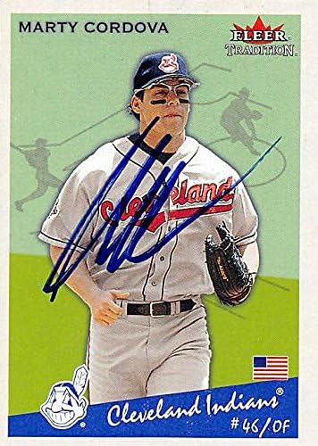 Sports Memorabilia Autograph Warehouse 244689 Marty Cordova Autographed Baseball Card - Cleveland Indians FT 2002 Fleer Tradition - No. 123