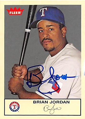Sports Memorabilia Autograph Warehouse 302254 2005 Brian Jordan Autographed No.145 Baseball Card - Texas Rangers
