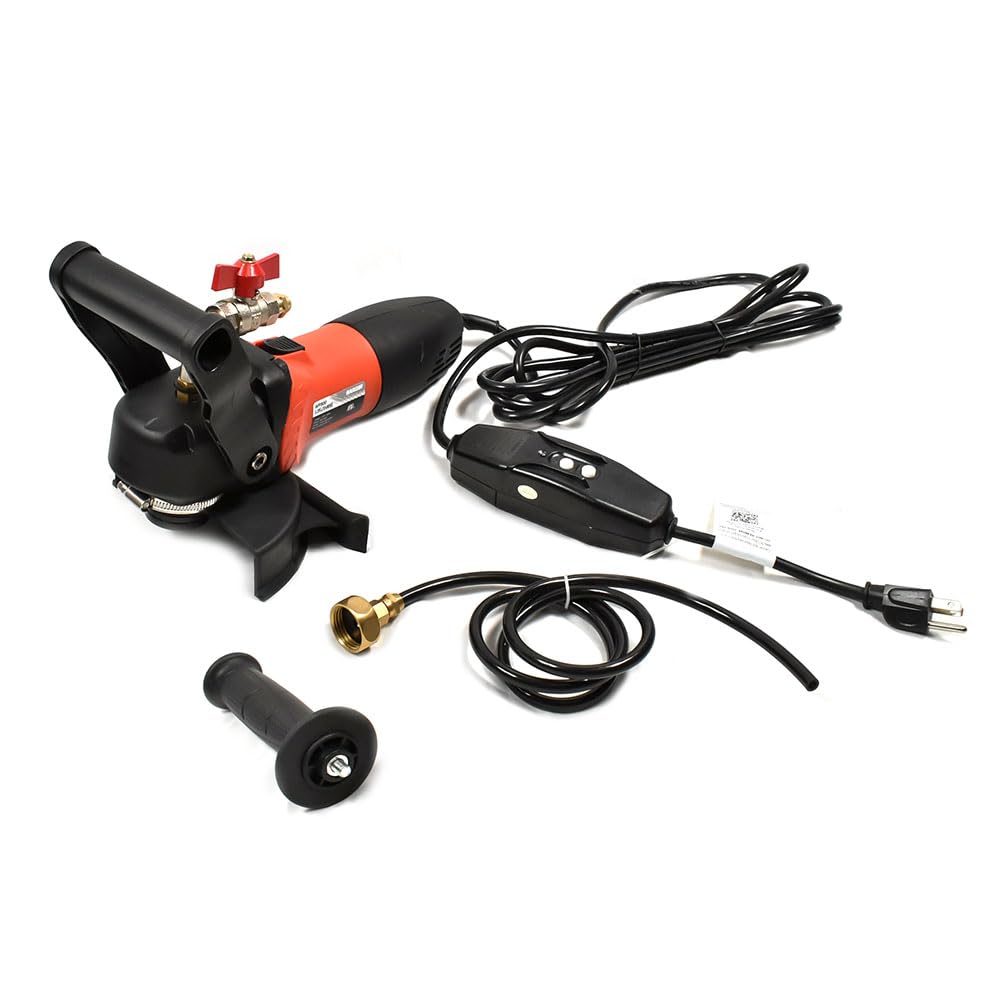 Hardin 4" & 5" Variable Speed Wet Polisher and Grinder – 800W 120V, 1000–4000 RPM, Water Feed System with Brass Valve, GFCI Cord for Granite, Marble, Stone, and Concrete Fabrication