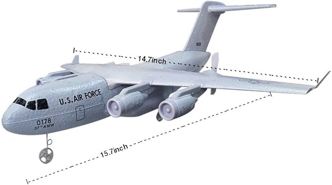 RTF RC Plane 2.4Ghz 2 Channels Airplane Navy Blue C17 Globemaster III Aircraft Easy to Fly RC Toy