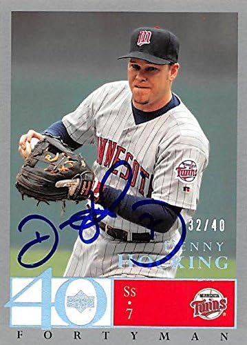 Sports Memorabilia Autograph Warehouse 245668 Denny Hocking Autographed Baseball Card - Minnesota Twins 2003 Upper Deck Fortyman - No. 281 Limited 32 & 40