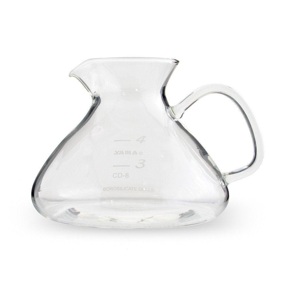 Yama Glass Silverton 16oz Coffee & Tea Brewer - Heat-Resistant Borosilicate Glass with Black Wood Base and Stainless Steel Filter