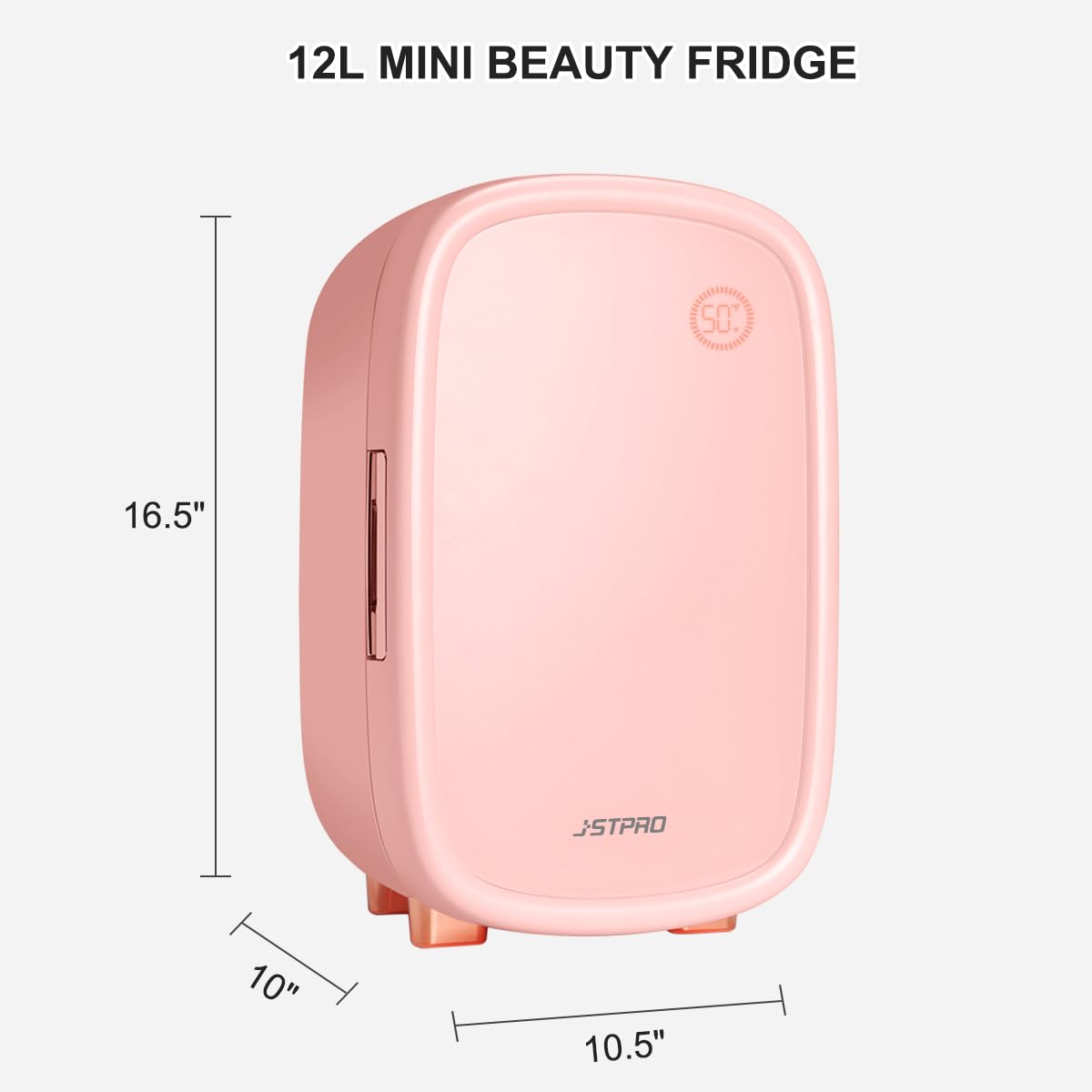 JSTPRO Skincare Fridge, 6L Pink Makeup Fridge with Dimmable LED Light Mirror, Portable for Bedroom, Car, Office & Dorm