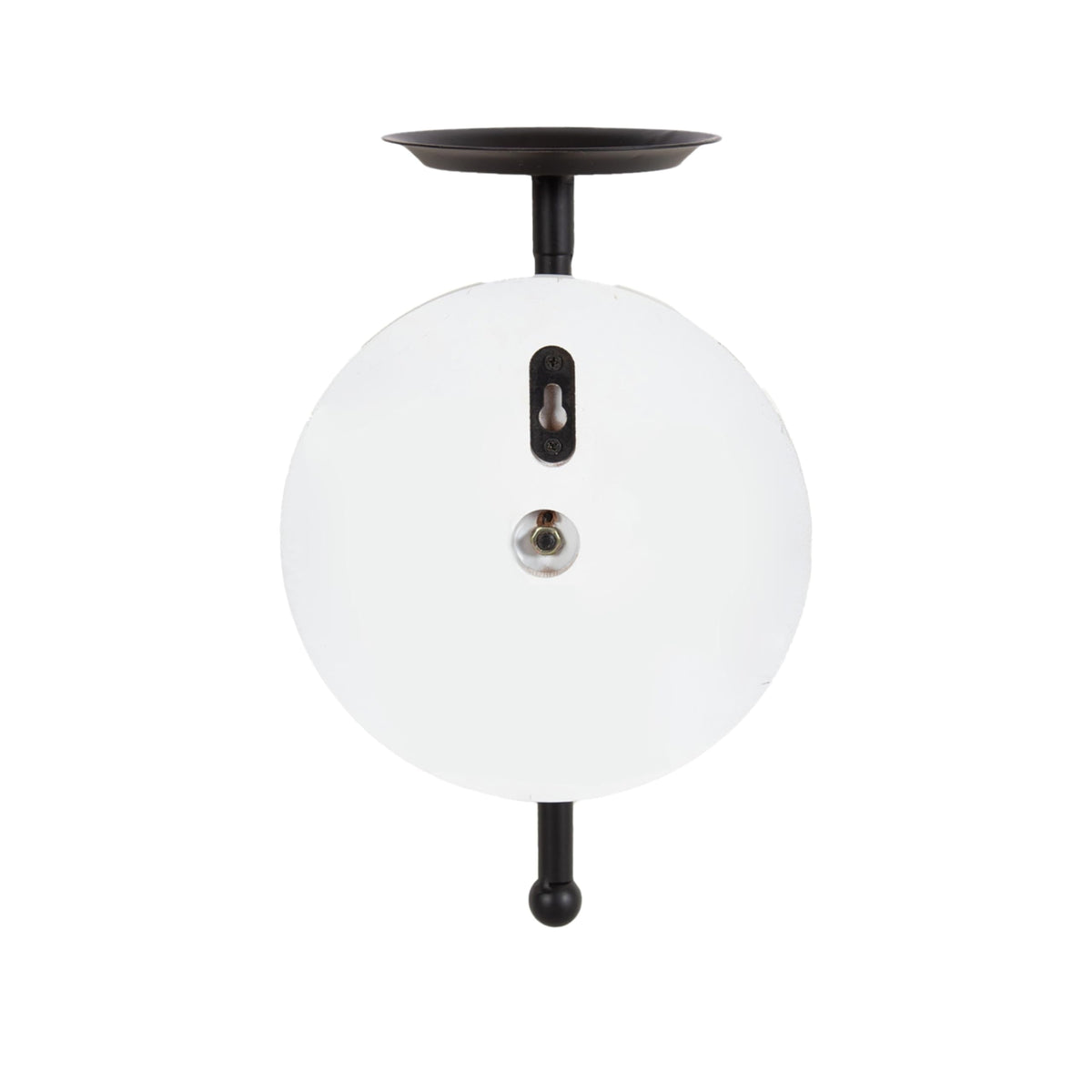 Kate and Laurel Letta Traditional Beaded Wall Sconce; 8 x 6 x 12; White and Black; Two-Tone Modern Coastal Wood and Metal Candle Holder for Flameless Candles