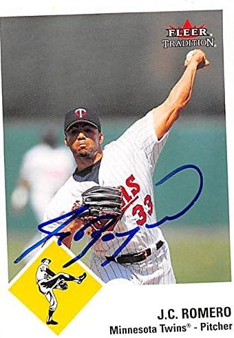 Sports Memorabilia Autograph Warehouse 246537 J.C. Romero Autographed Baseball Card - Minnesota Twins 2003 Fleer Tradition - No. 228