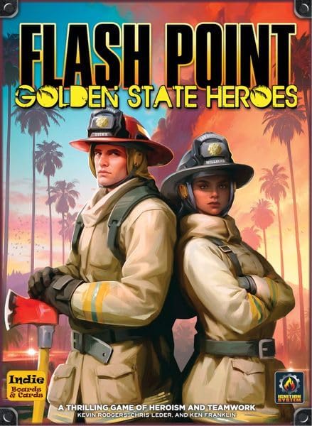 Flash Point: Golden State Heroes by Indie Boards & Cards | Cooperative Firefighting Strategy Board Game | Standalone Ignition System Expansion Team-Based Rescue Gameplay | 1–6 Players | Ages 14+