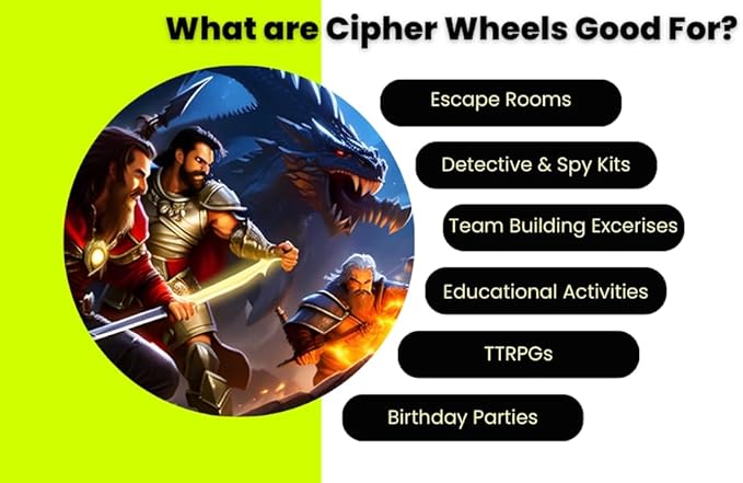 Creative Escape Rooms Dragon Cipher Wheel - Accessory for Table Top Gaming