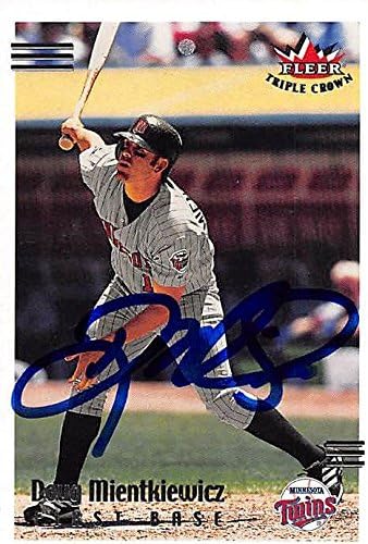 Sports Memorabilia Autograph Warehouse 246212 Doug Mientkiewicz Autographed Baseball Card - Minnesota Twins 2002 Fleer Triple Crown - No. 36