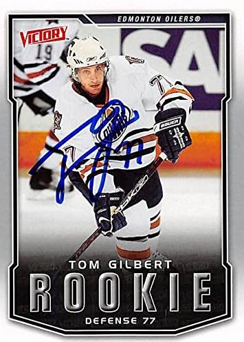 Sports Memorabilia Autograph Warehouse 224143 Tom Gilbert Autographed Hockey Card - Edmonton Oilers 2007 Upper Deck Victory - No. 224