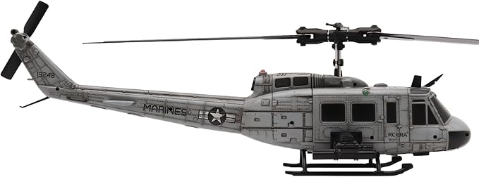RC ERA C032 RC Helicopter 1/48 Scale 2.4G 6CH UH-1 Huey Flybarless RC Helicopter 6-Axis Gyroscope Stabilization with Altitude Hold & 3D Inverted Flight for Adults Enthusiasts(1 Battery)