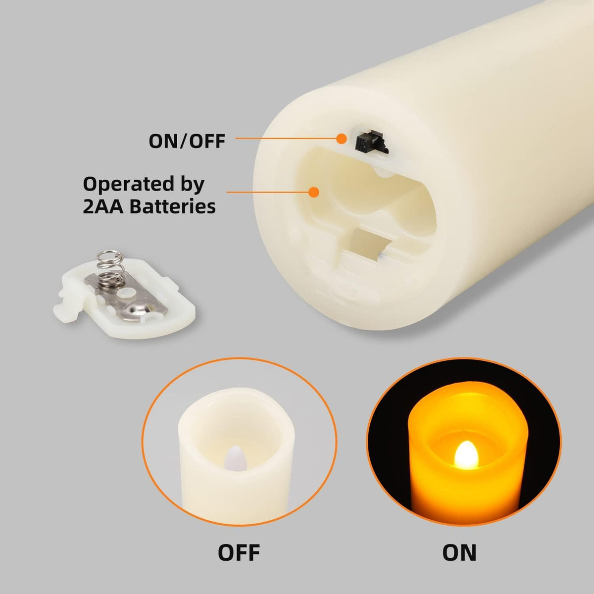 Hanzim Flameless Flickering Battery Operated Candles D2.2''*H4 5" 6" 7" 8" 9" Set of 9 Ivory Real Wax Pillar LED Candles with 10-Key Remote and Cycling 24 Hours Timer (Ivory)