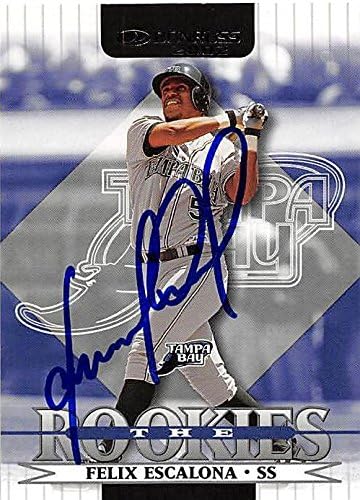 Sports Memorabilia Autograph Warehouse 247526 Felix Escalona Autographed Baseball Card - Tampa Rays 2002 Donruss The Rookies - No. 36