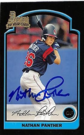 Sports Memorabilia Autograph Warehouse 249380 Nathan Panther Autographed Baseball Card - Cleveland Indians 2003 Bowman 1st Year - No. 276 Rookie