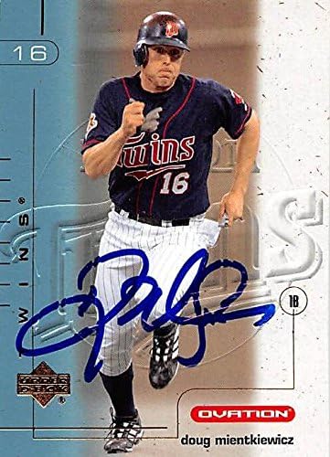 Sports Memorabilia Autograph Warehouse 246241 Doug Mientkiewicz Autographed Baseball Card - Minnesota Twins 2002 Upper Deck Ovation - No. 20