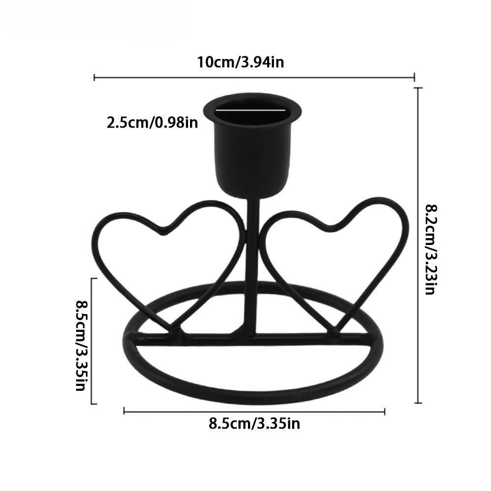 Metal Heart Candlestick Holders for Valentines Decor Taper Candle Holders Table Centerpieces for Romantic Wedding Party Girl's Room Decor