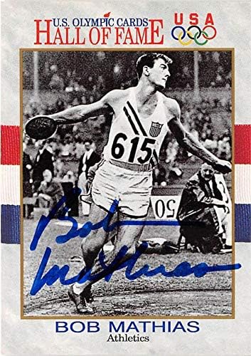 Sports Memorabilia Autograph Warehouse 249080 Bob Mathias Autographed Trading Card 1991 Impel No. 5 - Olympic Team Decathlon Gold Medal