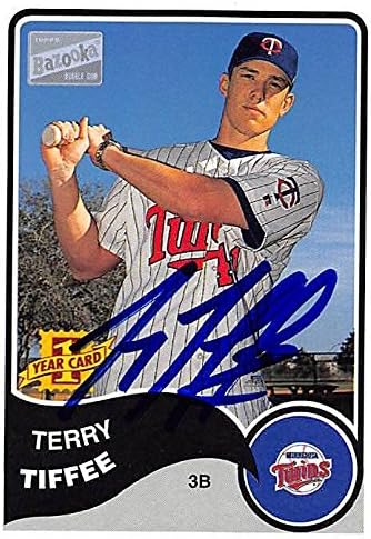 Sports Memorabilia Autograph Warehouse 247026 Terry Tiffee Autographed Baseball Card - Minnesota Twins 2003 Topps Bazooka 1st Year - No. 176 Rookie