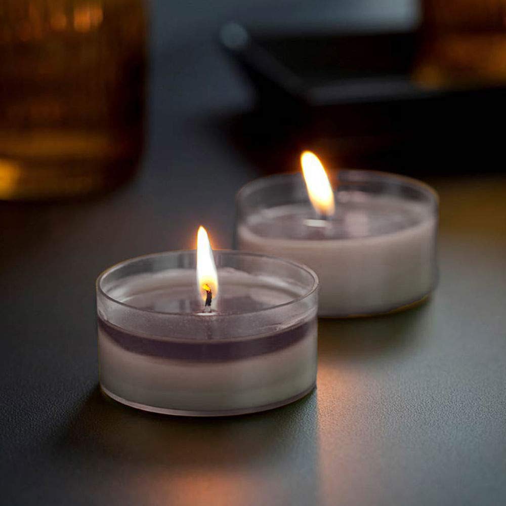 Spaas 12 Maxi Scented Tealights in Transparent Clear Cup, ± 10 Hours, Relax and Relieve