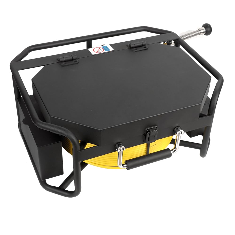 9 inch Monitor 100ft/30m Pipe Inspection Video Camera,IP68 Waterproof 1080P Drain Sewer Pipeline Industrial Endoscope System with Distance Mark Camera DVR Recorder