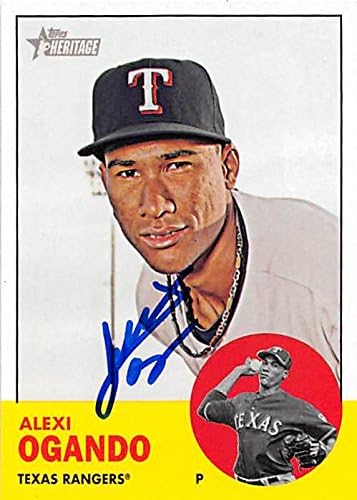 Sports Memorabilia Autograph Warehouse 246221 Alexi Ogando Autographed Baseball Card - Texas Rangers 2012 Topps Heritage - No. 303