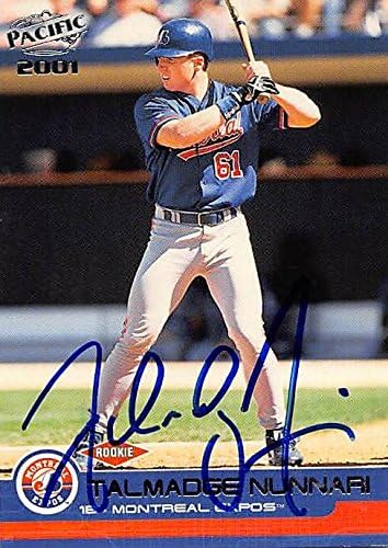 Autograph Warehouse 244825 Talmadge Nunnari Autographed Baseball Card - Montreal Expos44 FT 2000 Pacific - No. 476 Rookie