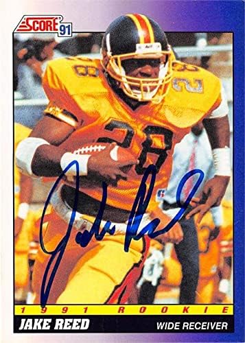 Sports Memorabilia Autograph Warehouse 302505 1991 Score Jake Reed Autographed No.574 Football Card - Grambling Tigers Minnesota Vikings