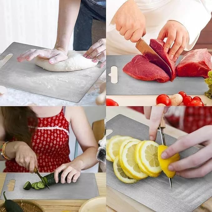Katuchef Titanium Cutting Board, 100% Pure Tomato Titanium Cutting Boards for Kitchen for Cutting Meats, Fruits and Vegetables (L (36 * 25CM))
