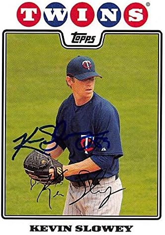 Sports Memorabilia Autograph Warehouse 246962 Kevin Slowey Autographed Baseball Card - Minnesota Twins 2008 Topps - No. 452