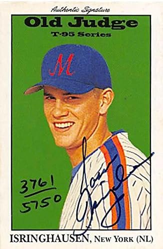 Sports Memorabilia Autograph Warehouse 249387 Jason Isringhausen Autographed Baseball Card - New York Mets 1995 Signature Rookies Old Judge - No. 20