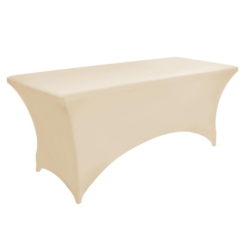 ZarzaaSik 2-Pack 8ft Spandex Table Covers for Rectangle Folding Tables - Washable Elastic Tablecloth - Ultimate Fitted Table Protector for Birthday Parties, Trade Shows, Banquet