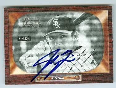 Sports Memorabilia Autograph Warehouse 247371 Josh Fields Autographed Baseball Card - Chicago White Sox 2004 Topps Heritage - No. 219 Thick