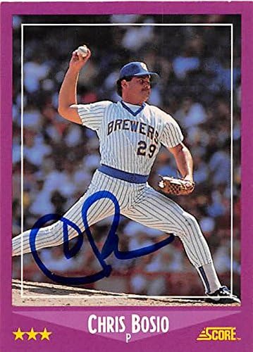 Autograph Warehouse 247927 Chris Bosio Autographed Baseball Card - Milwaukee Brewers 1988 Score - No. 38