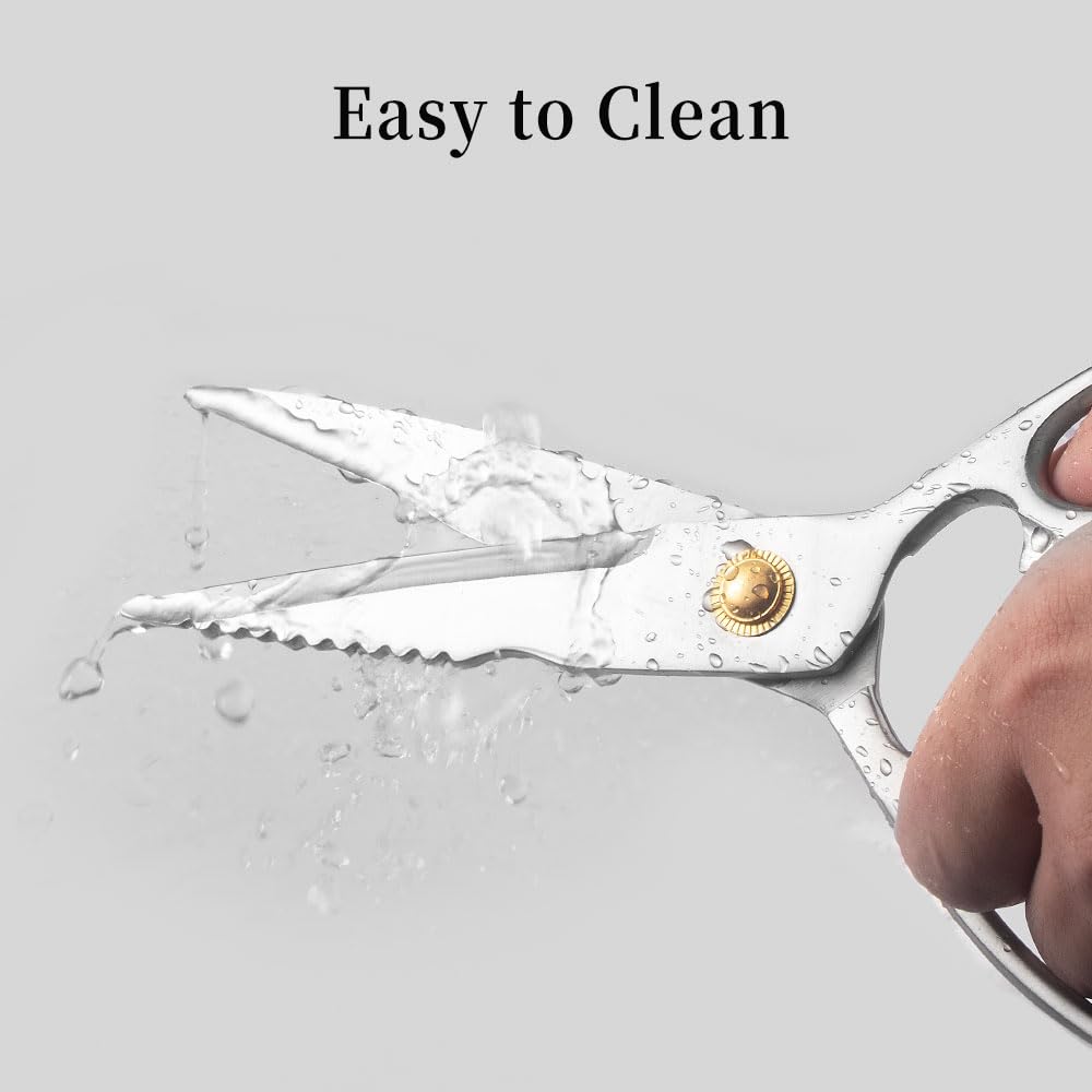 ELephas PLus Professional Kitchen Scissors - Heavy Duty Stainless Steel Shears for Cutting Meat, Fish, Poultry, Vegetables, Pizza - Food Cutting Tools