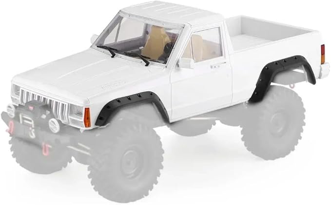 RC Car Hard Body Shell Kit313mm Wheelbase Cherokee Body Car Shell for 1/10 RC Crawler Axial SCX10 & SCX10 II 90046 90047 TRX4 Kit (White Pickup A)