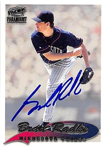 Sports Memorabilia Autograph Warehouse 246560 Brad Radke Autographed Baseball Card - Minnesota Twins 1999 Pacific Paramount - No. 136