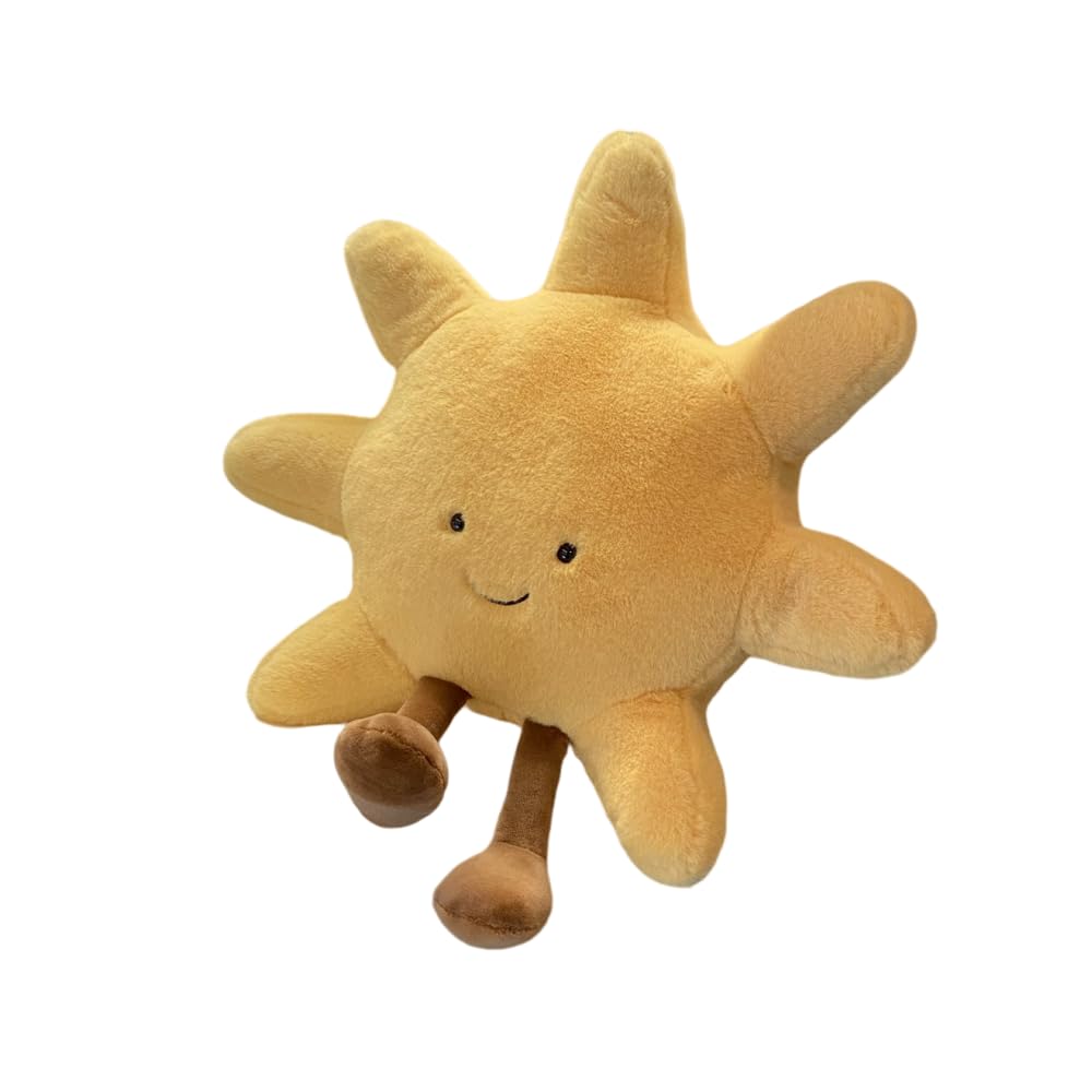 XIZHI Fun Sun Plush Cute Stuffed Animal Plush Pillow Toys Smile Moon Sunshine Plushie Toy Gift for Children's Birthday and Christmas Decor (Sun)