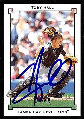 Sports Memorabilia Autograph Warehouse 247557 Toby Hall Autographed Baseball Card - Tampa Rays 2002 Fleer Platinum - No. 40
