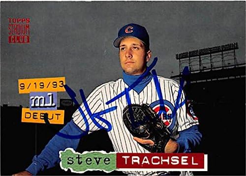 Sports Memorabilia Autograph Warehouse 248611 Steve Trachsel Autographed Baseball Card - Chicago Cubs 1994 Topps Stadium Club - No. 62