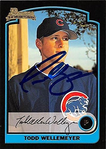 Sports Memorabilia Autograph Warehouse 248745 Todd Wellemeyer Autographed Baseball Card - Chicago Cubs 2003 Topps Bowman - No. 322